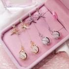 Rhinestone Bead Bow Drop Earring