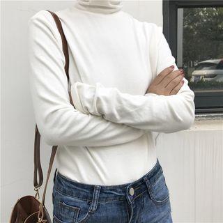 Turtleneck Long-sleeve T-shirt / Crew-neck Lettering T-shirt