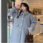 Single-breasted Coat / Midi Sweater Dress / Scarf / Set