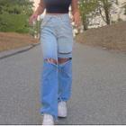 Ripped Ombre Wide Leg Jeans