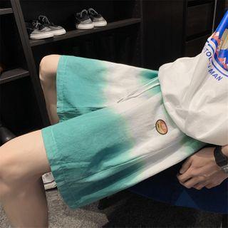 Drawstring Applique Gradient Shorts