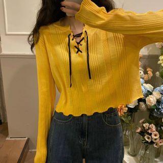 Long-sleeve Slim-fit Knit Top - 5 Colors