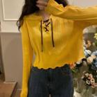 Long-sleeve Slim-fit Knit Top - 5 Colors