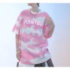 Tie-dyed Letter Print Short-sleeve T-shirt