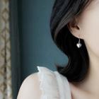 Heart Drop Earring 1 Piece - Silver - One Size