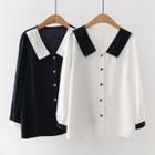 Two-tone Collared Blouse