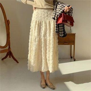 Tiered Fringed Maxi Skirt