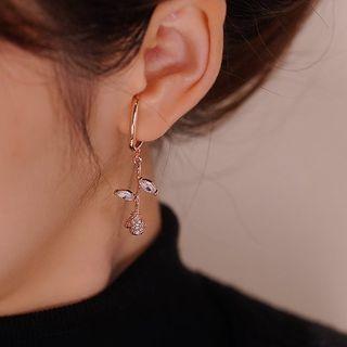 Rose Rhinestone Alloy Dangle Earring 1 Pc - F1408 - Rose Gold - One Size