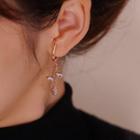 Rose Rhinestone Alloy Dangle Earring 1 Pc - F1408 - Rose Gold - One Size