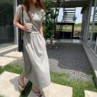 Shell Top & Long Skirt Lounge Set Gray - One Size