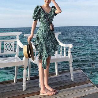 Short-sleeve Ruffle Trim Sundress
