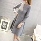 Long-sleeve Ribbed Sweater Dress