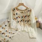 Embroider Dotted Knit Blouse