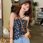 Halter Strap Floral Print Top