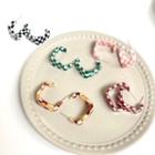 Checker Resin Square Open Hoop Earring