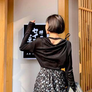 Strap Cowl-back T-shirt