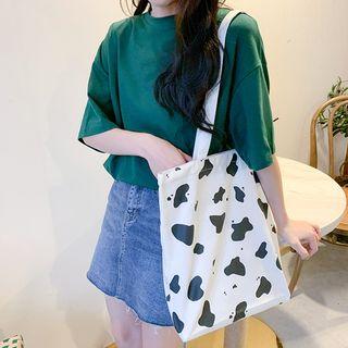 Canvas Dairy Patterened Shoulder Tote