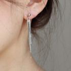 Alloy Fringed Earring 1 Pair - With Ear Nuts - Silver - One Size