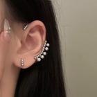 Faux Pearl Ear Cuff 1 Pc - Silver - One Size