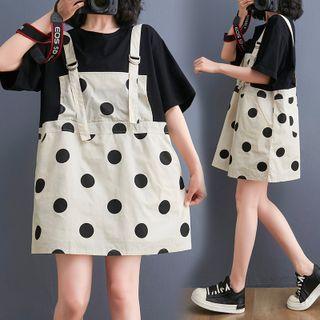 Mock Two-piece Dotted Panel Mini Dress