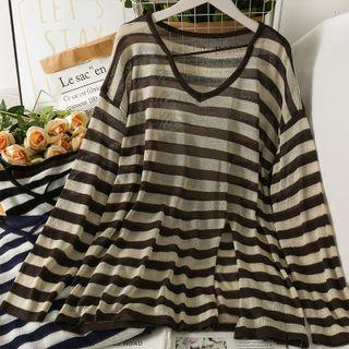 Striped Sheer Light Knit Top