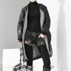 Faux-leather Long Zip Jacket Black - One Size
