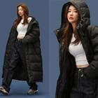 Hooded Duck-down Padded Maxi Coat