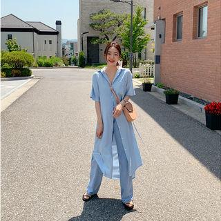 Washed Straight Wide-leg Jeans
