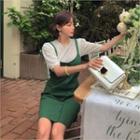 Tie-waist Button-front Jumper Dress