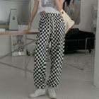 Checkerboard Pattern Joggers Check - Black & White - One Size