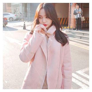 High-neck Fuax-shearling Jacket