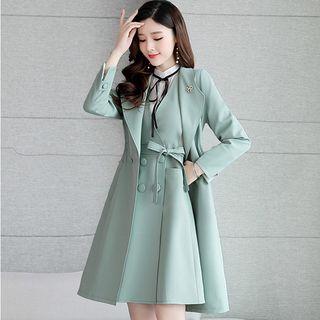 Set: Sleeveless Double Breasted Dress + Coat