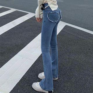 Pocket Detail Boot Cut Jeans