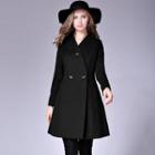 Stand Collar Trible-button Woolen Coat