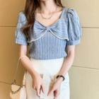 Short-sleeve Bow Front Blouse