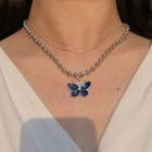 Glaze Butterfly Pendant Necklace 1 Pc - As Shown In Figure - One Size