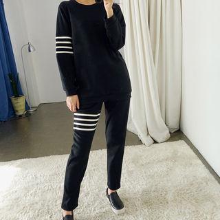 Stripe-detail Raglan-sleeve Sweatshirt
