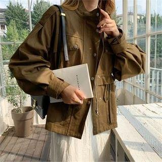 Flap-front Drawstring Parka