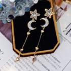 Rhinestone Moon Earring Gold - One Size