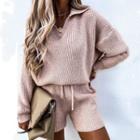 Set: V-neck Sweater + Shorts