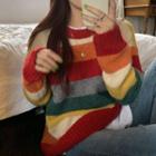 Rainbow Striped Cardigan / Sweater