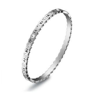 Simple Roman Digital Stainless Steel Bangle