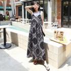 Tie-strap Paisley Print Dress