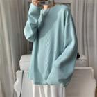 Long-sleeve Quilted Plain T-shirt