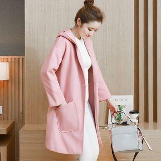 Hooded Long Woolen Coat
