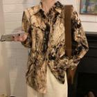 Long-sleeve Print Corduroy Shirt