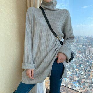 Turtleneck Long Sweater Gray - One Size