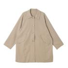Single-breasted Long Trench Jacket Khaki - One Size