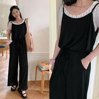 Spaghetti-strap Soft Touch Jumpsuit