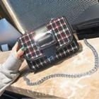 Buckled Patterned Chain-strap Cross Bag